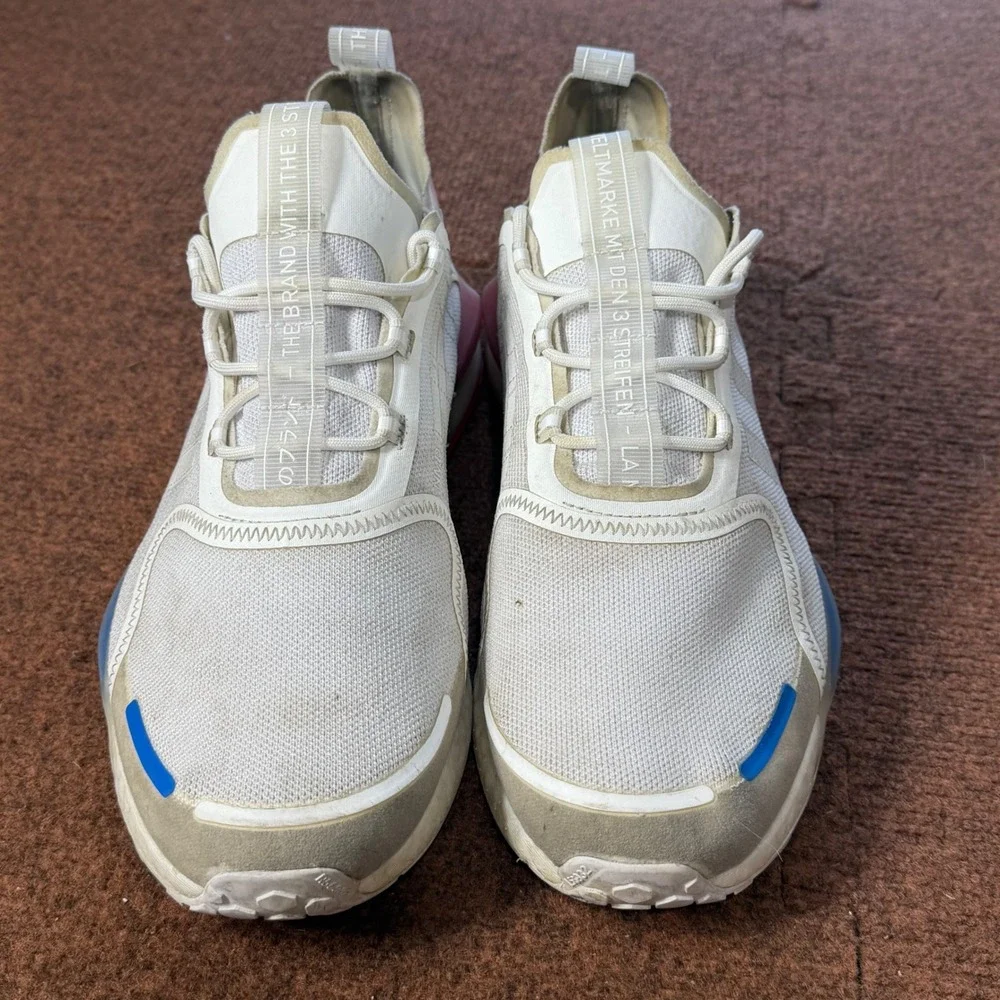 Adidas NMD_V3 Mens Cloud White Solar Red Blue Running Shoes GX3373 Size 11.5